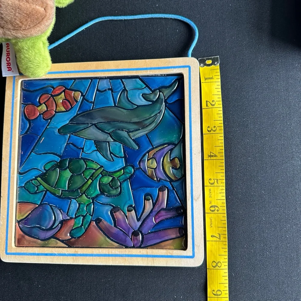 Baby Melissa & Doug Ocean Stained Glass & Stuffed Aurora Turtle